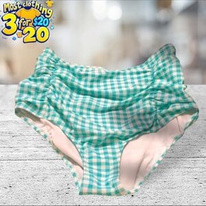 Lauren James gingham print high waist swimming/bathing suit bottoms size M